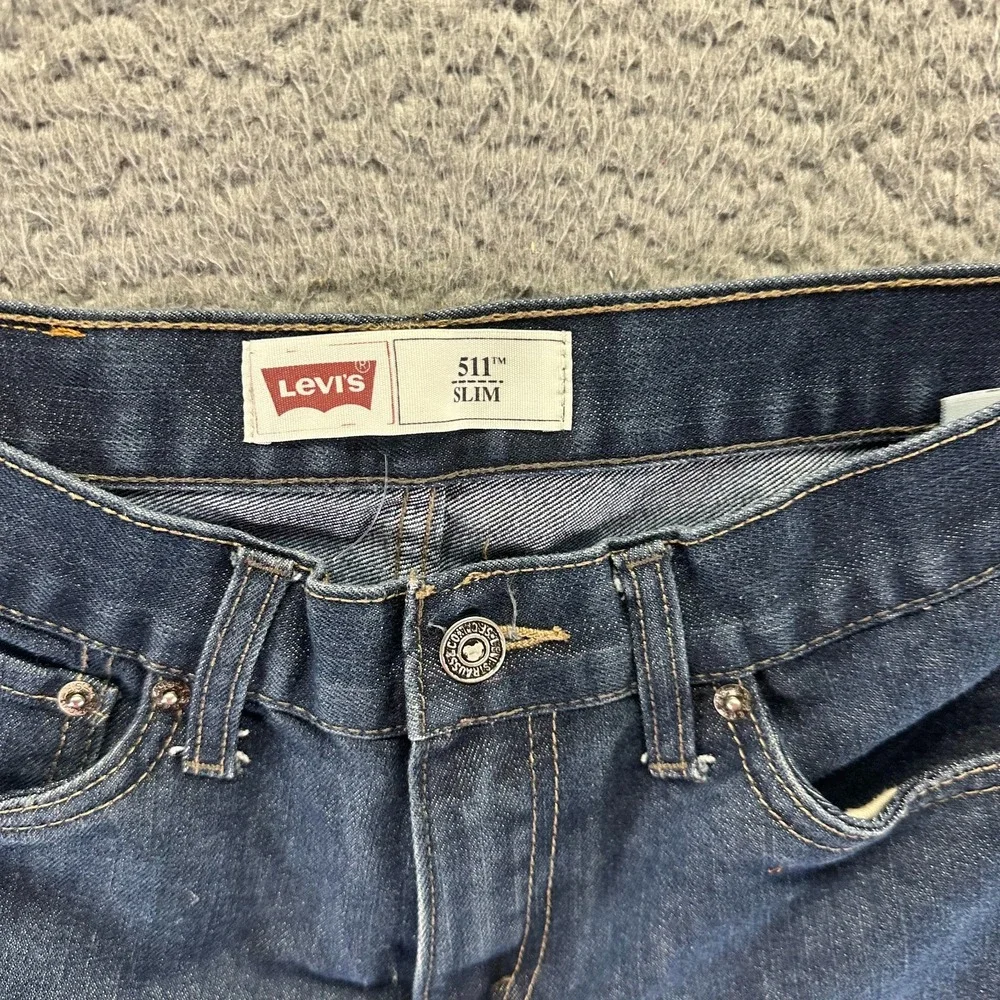 Levi's 511 Jeans Boys 18 Blue Cotton Denim Straight Leg Slim Fit Workwear Travel